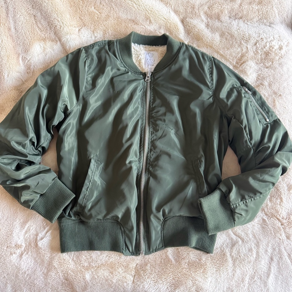 Full Tilt Sage Green Bomber Jacket